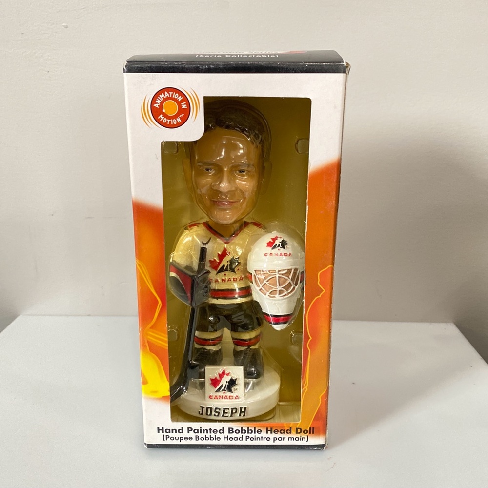 Curtis Joseph Team Canada Hand Painted Bobble Head 2001 Nice Condition.